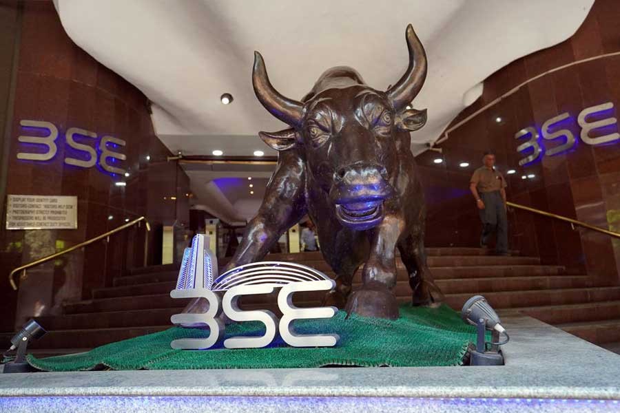 A man walking out of the Bombay Stock Exchange (BSE) building in Mumbai of India –Reuters file photo