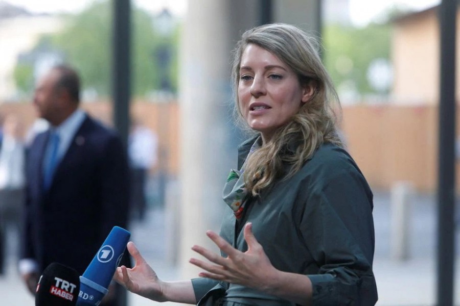 Canadian Foreign Minister Melanie Joly arrives for a two day NATO foreign ministers meeting in Berlin, Germany May 14, 2022. REUTERS/Michele Tantussi