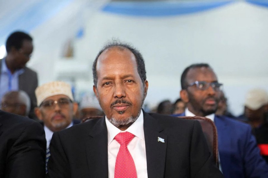 Hassan Sheikh Mohamud, former Somali President and candidate for the 2022 presidential elections, is seen during the first round of voting in Mogadishu, Somalia. May 15, 2022. REUTERS/Feisal Omar