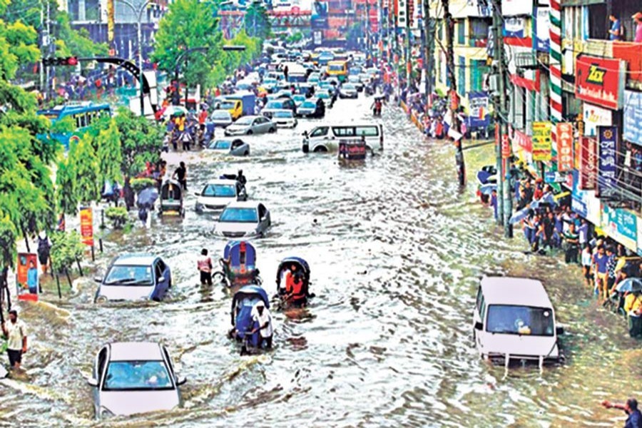 Chattogram streets waterlogged after three gours of rain