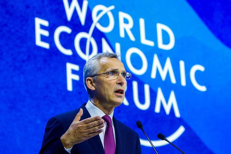 NATO Secretary-General Jens Stoltenberg speaking at the World Economic Forum (WEF) in Davos of Switzerland on Tuesday –Reuters photo