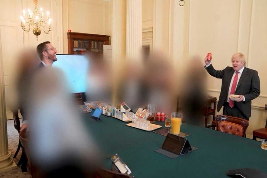 A view shows cabinet room in 10 Downing Street during British Prime Minister Boris Johnson's birthday, in London, Britain June 19, 2020 in this picture obtained from civil servant Sue Gray's report published on May 25, 2022. Sue Gray Report / gov.uk/Handout via REUTERS