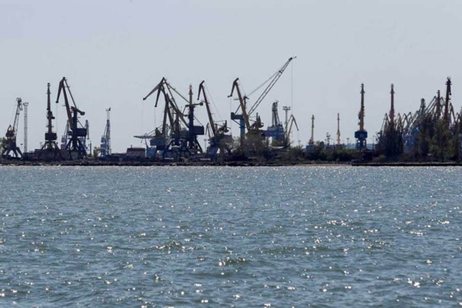 A view shows a port in the course of Ukraine-Russia conflict in the southern city of Mariupol, Ukraine Apr 29, 2022. REUTERS/Alexander Ermochenko/File