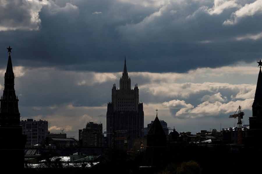 The Russian Foreign Ministry headquarters and towers of the Kremlin in Moscow –Reuters file photo