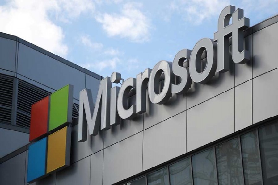 A Microsoft logo is seen in Los Angeles, California US November 7, 2017. REUTERS