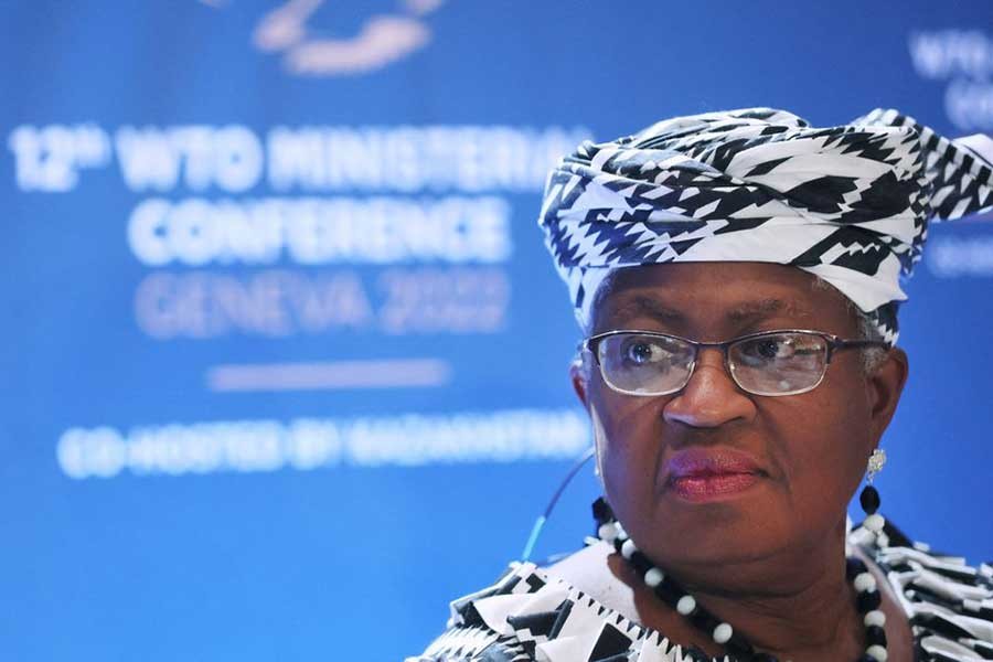 World Trade Organization (WTO) Director-General Ngozi Okonjo-Iweala attending a news conference ahead of the Ministerial Conference (MC12) in Geneva of Switzerland on Sunday –Reuters photo