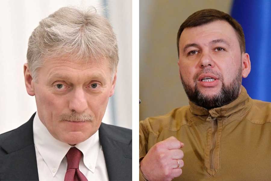 Kremlin spokesman Dmitry Peskov and head of the separatist self-proclaimed Donetsk People's Republic Denis Pushilin