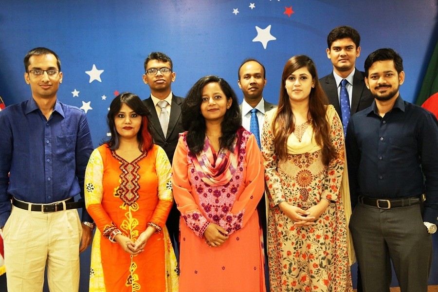 Tahmida Hossain Shimu (2nd from the right) with other Fulbright scholars.