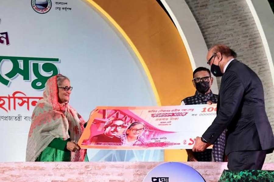 Commemorative Tk 100 note unveiled marking Padma Bridge inauguration