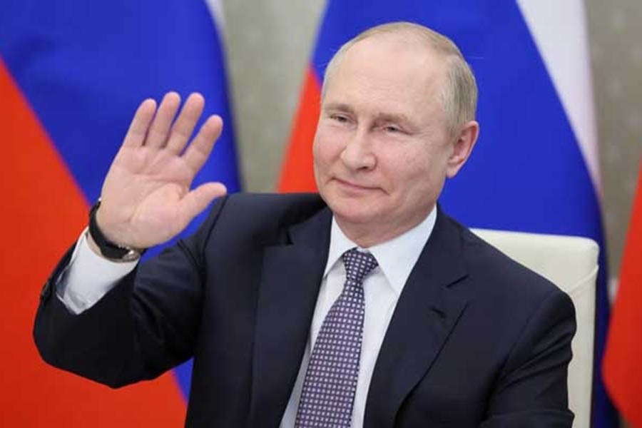 Russian President Vladimir Putin attends a BRICS+ meeting during the BRICS summit via a video link in the Moscow region, Russia June 24, 2022. Sputnik/Mikhail Metzel/Kremlin via REUTERS