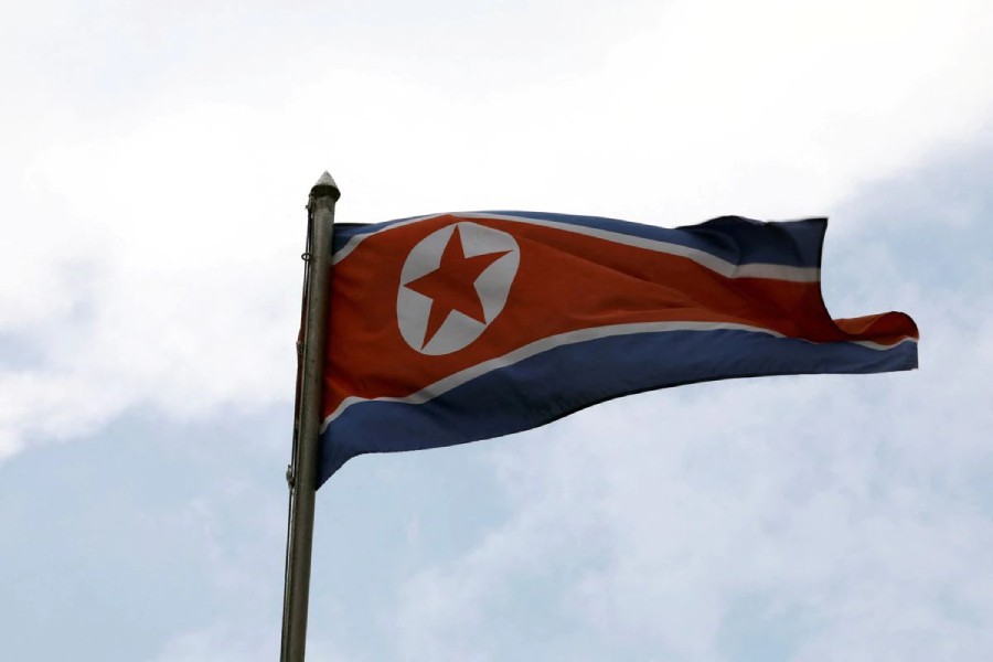 A North Korean flag flutters at the North Korean embassy in Kuala Lumpur, Malaysia March 19, 2021. REUTERS/Lim Huey Teng/File Photo