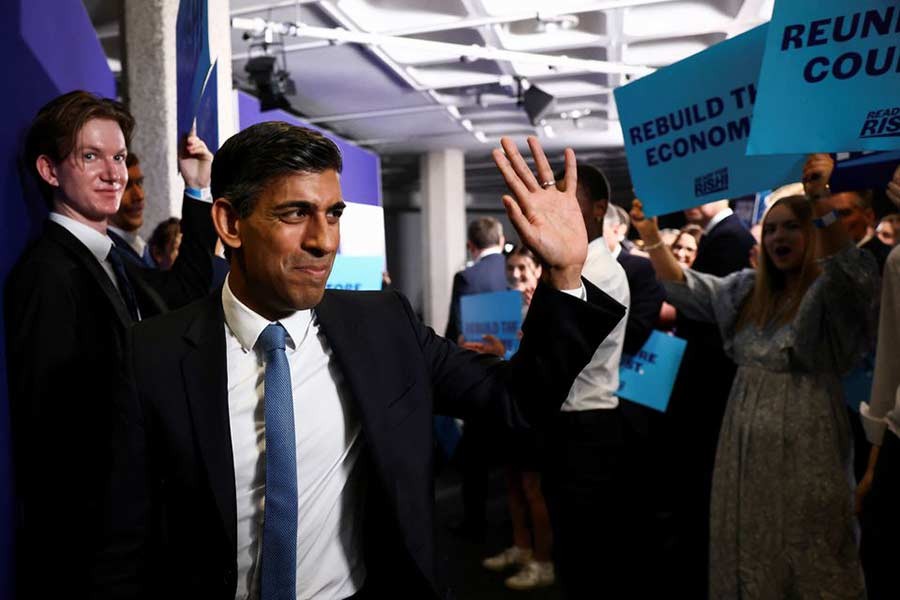 Britain’s former finance minister Rishi Sunak attending an event to launch his campaign to be the next Conservative leader and Prime Minister in London on July 12 this year –Reuters file photo