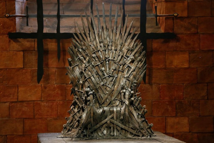 The Iron Throne is seen on the set of the television series Game of Thrones in the Titanic Quarter of Belfast, Northern Ireland, Picture taken June 24, 2014. REUTERS/Phil Noble