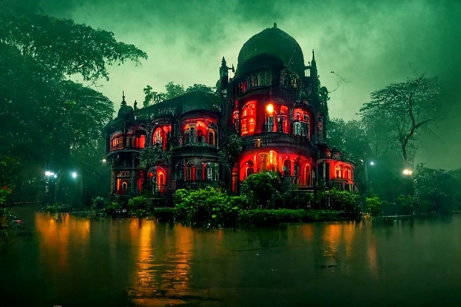 A lovecraftian Gothic mansion beside Dhanmondi lake, Dhaka