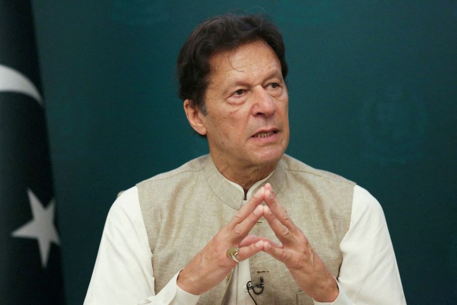 Pakistan's Prime Minister Imran Khan speaks during an interview with Reuters in Islamabad, Pakistan June 4, 2021. REUTERS/Saiyna Bashir/File Photo