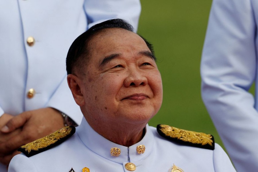 Thailand's Deputy Prime Minister Prawit Wongsuwan attends a family photo session with new cabinet ministers at the Government House in Bangkok, Thailand August 13, 2020. REUTERS/Jorge Silva/File Photo