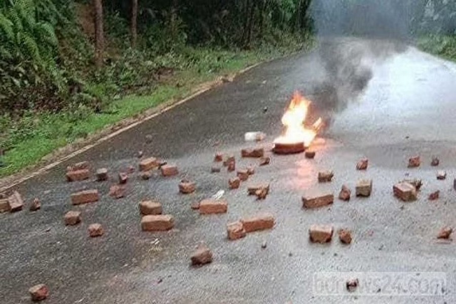 UPDF blocks road in Khagrachhari to protest leader’s murder