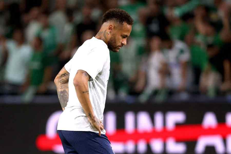 Paris St Germain's Neymar during the warm up before Champions League’s Group H match against Maccabi Haifa Sammy Ofer Stadium on September 14 this year –Reuters file photo