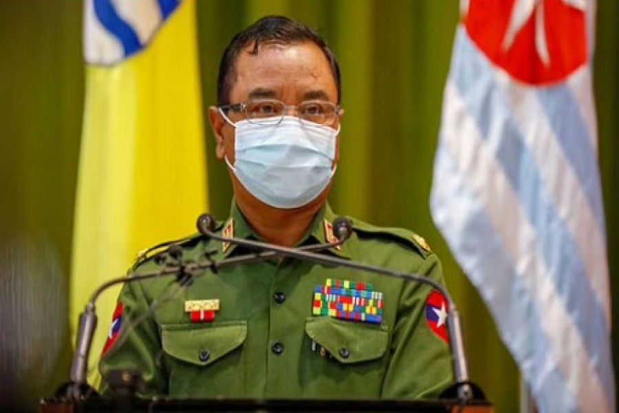 Myanmar's military spokesman General Zaw Min Tun attends a news conference ahead of the start of a new parliament term and the formation of the new government in Naypyitaw, Myanmar Jan 26, 2021.REUTERS