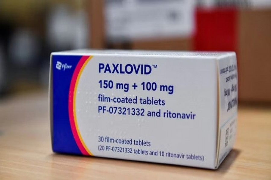 Coronavirus disease (COVID-19) treatment pill Paxlovid is seen in a box, at Misericordia hospital in Grosseto, Italy, Feb 8, 2022. REUTERS