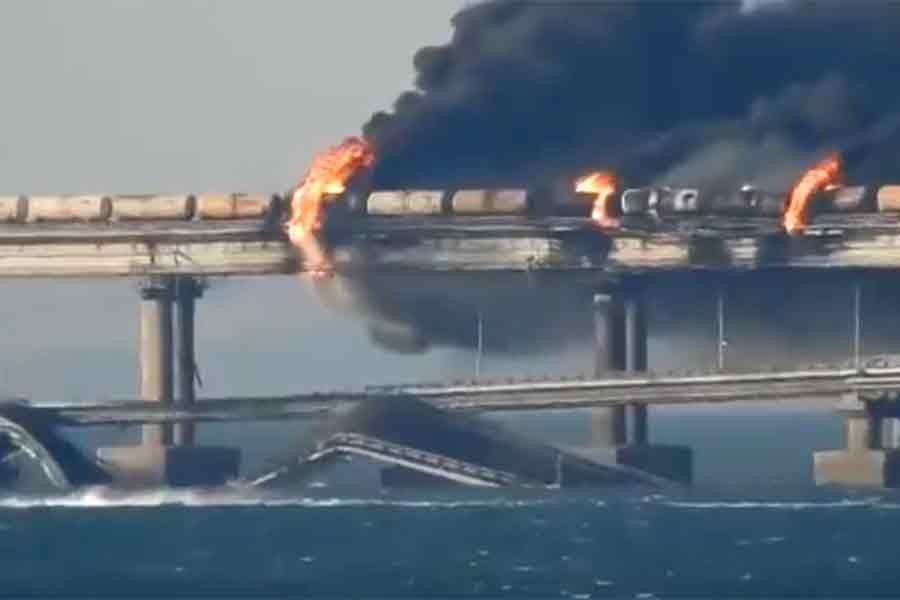 Russia says three killed by explosion on Crimea bridge