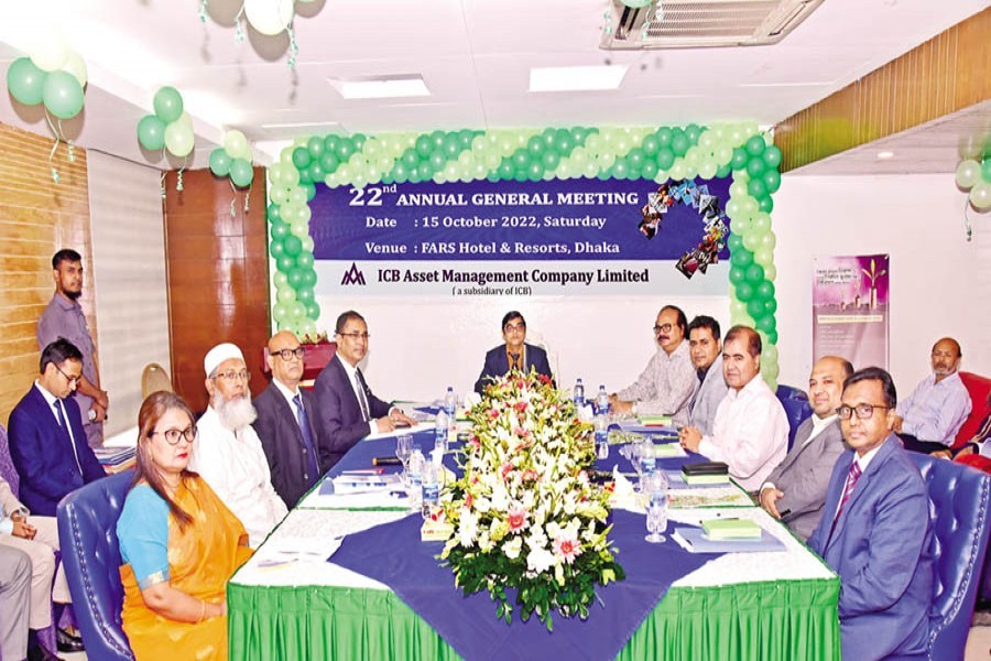 The 22nd annual general meeting of ICB Asset Management Company Limited (AMCL) was held at a city hotel on Saturday, with its Chairman Dr Md Kismatul Ahsan in the chair. Chief Executive Officer ATM Ahmedur Rahman was also present.