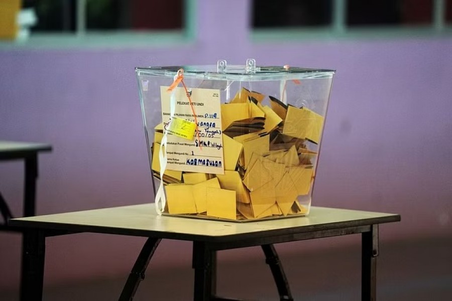 A ballot box sits on a table at a polling station during the general election in Kuala Lumpur, Malaysia, May 9, 2018. REUTERS