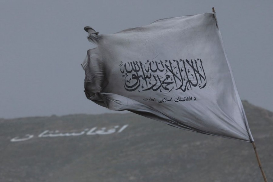 aliban's flag is seen in a marketplace in Kabul, Afghanistan, May 10, 2022. REUTERS/Ali Khara