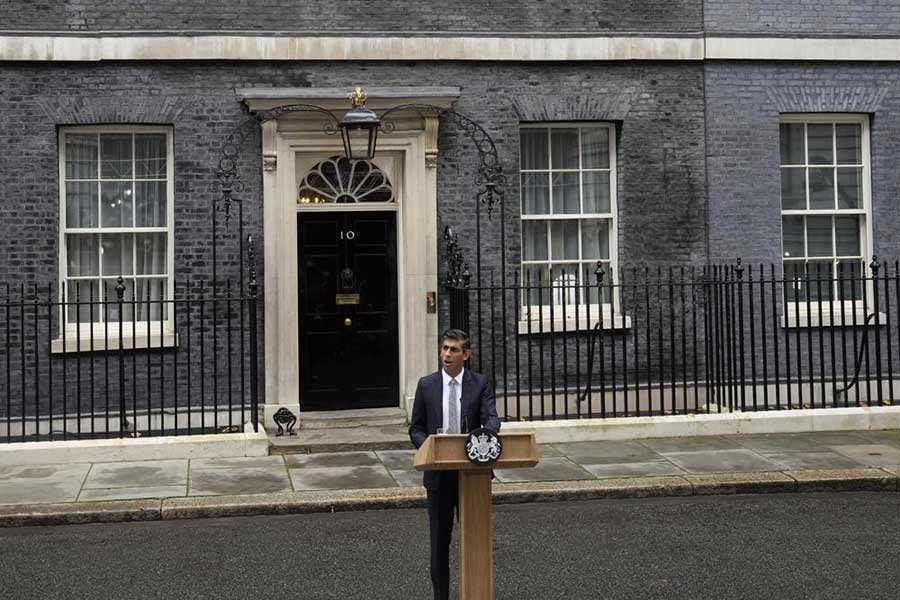 Rishi Sunak delivered his first speech as the UK PM outside Downing Street, after an audience with King Charles at Buckingham Palace on Tuesday morning. —AP file photo
