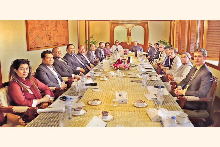 United States Ambassador in Bangladesh Peter Haas at a view-exchange meeting with the members of the Editors' Council at a city hotel on Tuesday