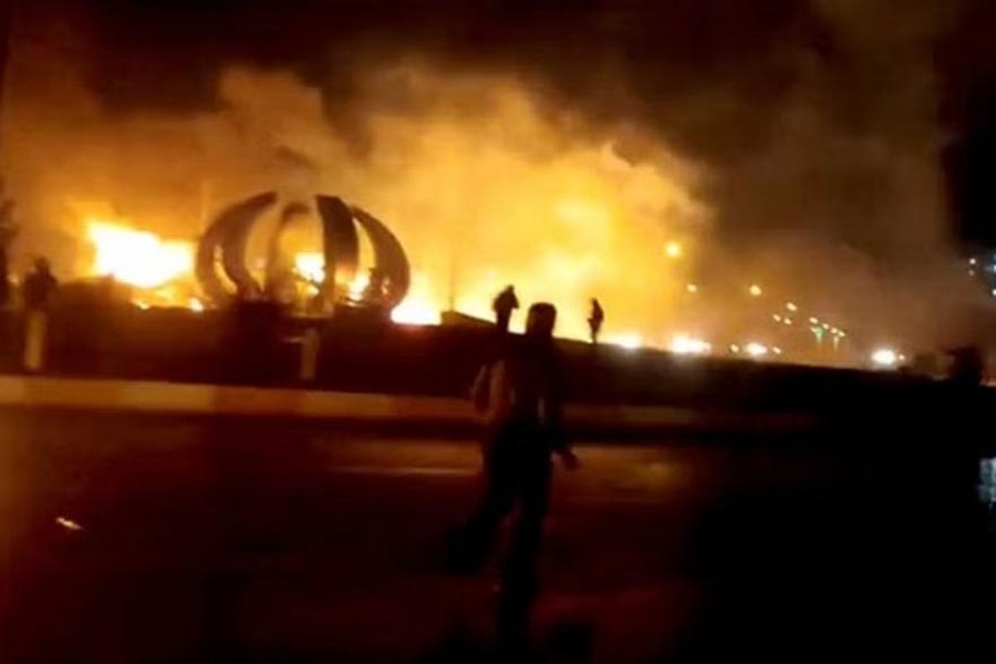 Social media videos show flames at home of late Iran leader Khomeini