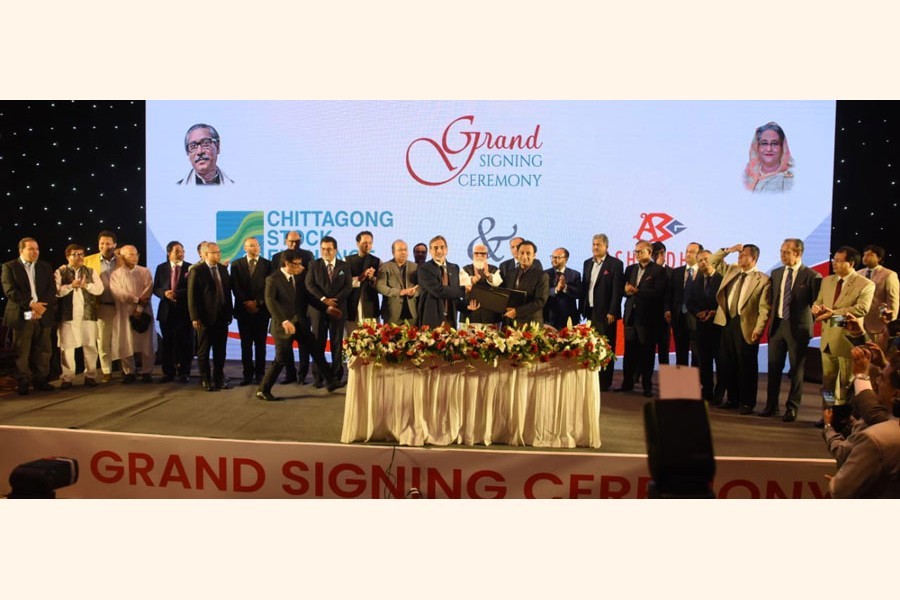 ABG Ltd., a sister concern of Bashundhara Group signed a partnership deal with Chittagong Stock Exchange (CSE) at a ceremony held at a hotel in the port city of Chattogram on Sunday