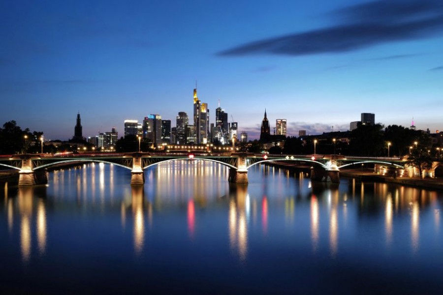A view shows the skyline of Frankfurt, Germany, July 5, 2022. REUTERS/Kai Pfaffenbach/File Photo