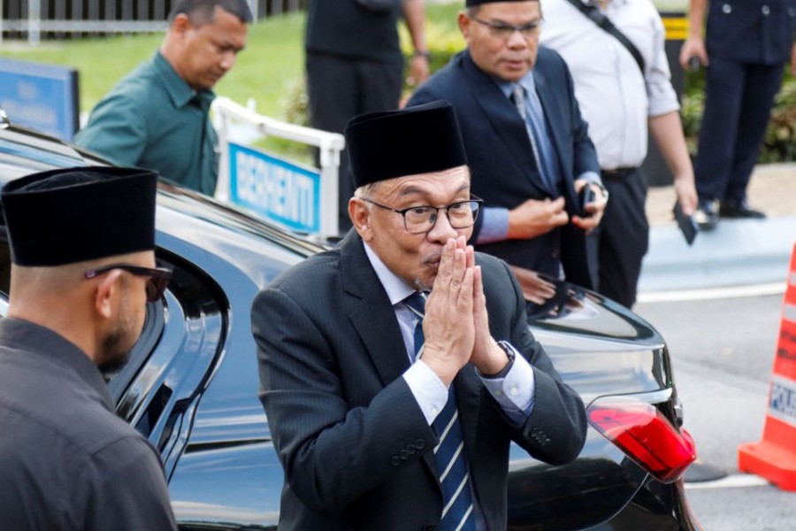 Malaysia's opposition leader Anwar Ibrahim attends a news conference outside the National Palace, in Kuala Lumpur, Malaysia on November 22, 2022 — Reuters photo