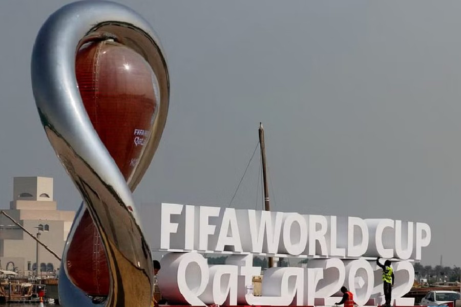 Football - FIFA World Cup Qatar 2022 Preview - Doha, Qatar - October 26, 2022 General view of signage in Doha ahead of the World Cup REUTERS