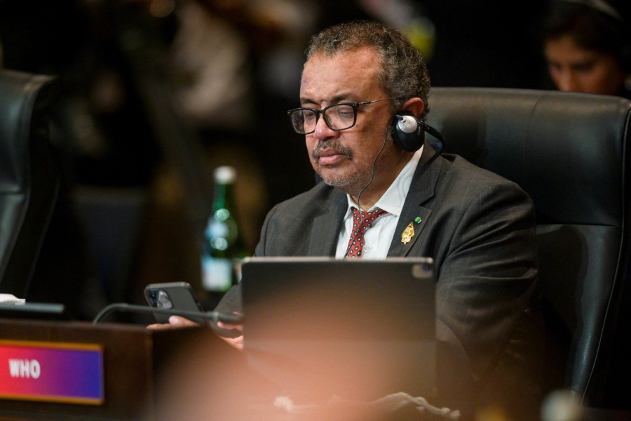 World Health Organisation Director-General Tedros Adhanom Ghebreyesus attends a working session on energy and food security during the G20 Summit in Nusa Dua on the Indonesian resort island of Bali on November 15, 2022 — Pool via Reuters