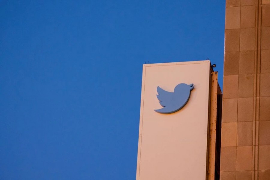 A view of the Twitter logo at its corporate headquarters in San Francisco, California, US on October 27, 2022 — Reuters/Files