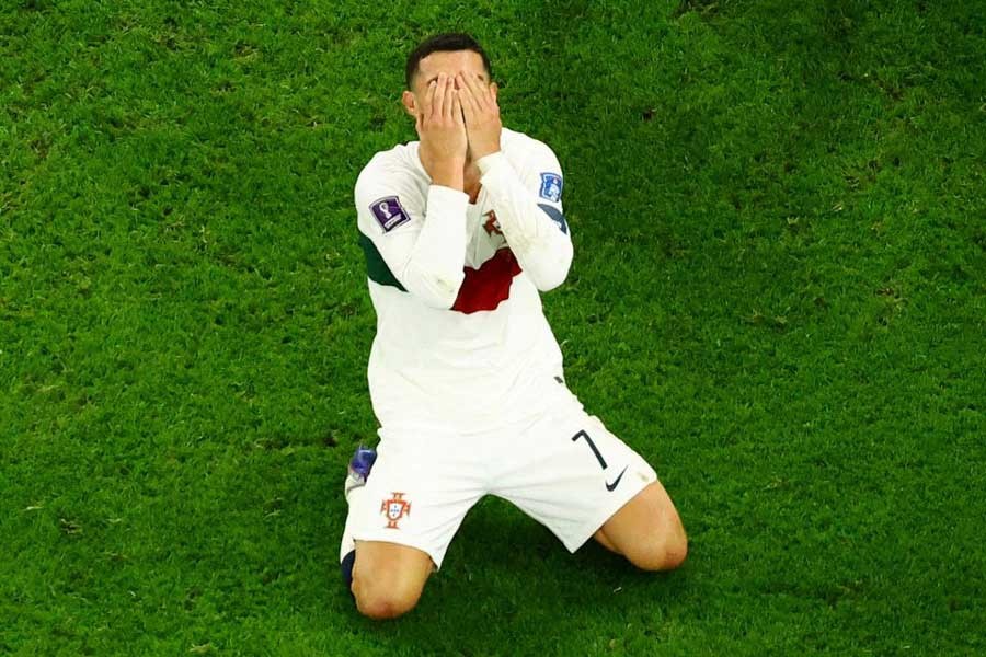 Portugal’s Cristiano Ronaldo looking dejected after FIFA World Cup Qatar 2022 quarter-final match against Morocco on Saturday as Portugal are eliminated from the World Cup –Reuters file photo