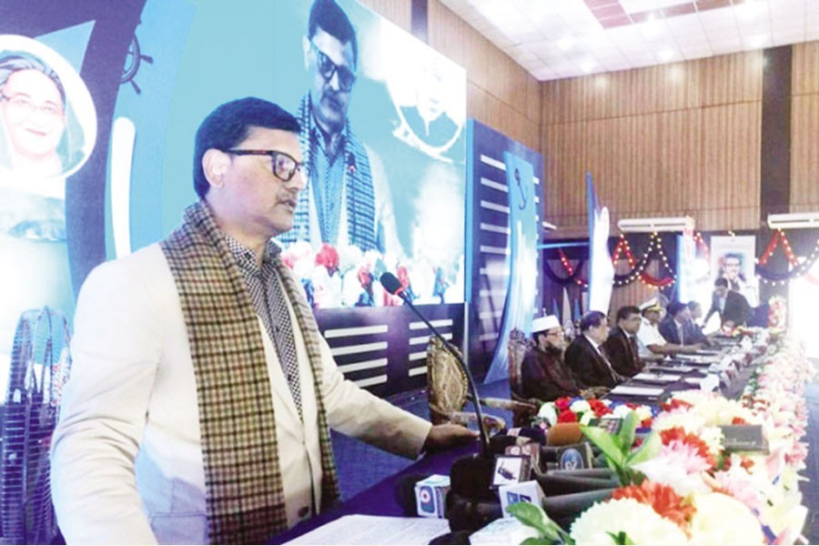 Shipping Minister Khalid Mahmud Chowdhury speaking at 45th Annual General Meeting (AGM) held at the Boat Club in the port city on Sunday