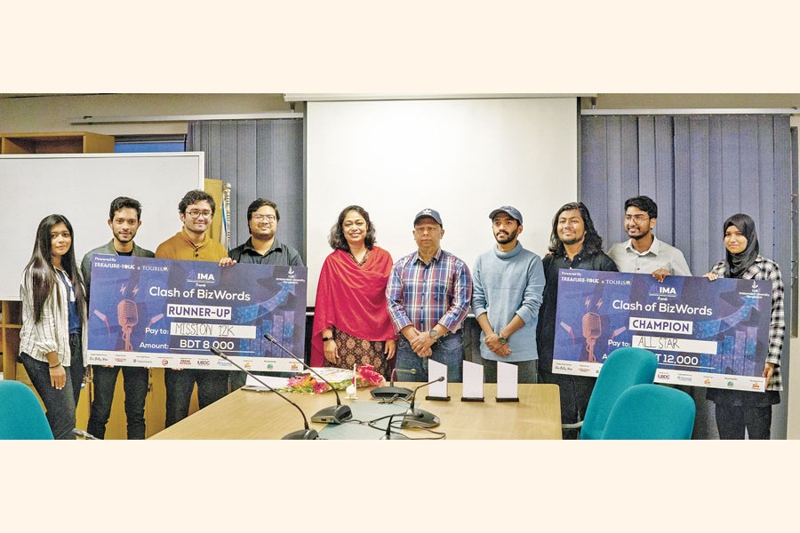 Prize giving ceremony of ‘Clash of BizWords’ arranged by Independent Marketers' Association (IMA), a club of Independent University Bangladesh (IUB), was held recently