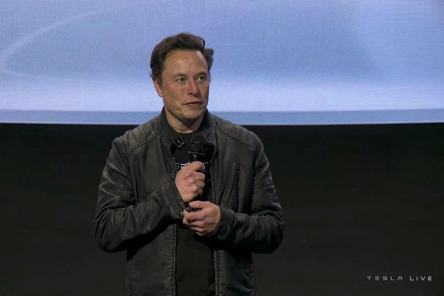 Tesla Chief Executive Elon Musk speaks during the live-streamed unveiling of the Tesla Semi electric truck, in Nevada, US on December 1, 2022, in this still image taken from video — Tesla/Handout via REUTERS