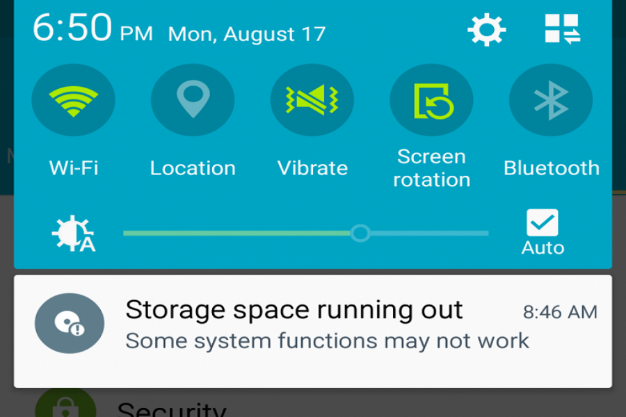 Living with a phone running on low storage 