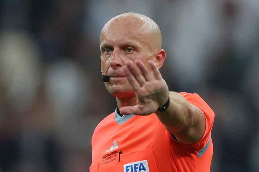 Referee Szymon Marciniak reacting during FIFA World Cup Qatar 2022 final match between Argentina and France at Lusail Stadium in Qatar on December 18 this year –Reuters file photo
