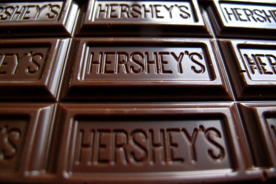 A Hershey's chocolate bar is shown in this photo illustration in Encinitas, California on January 29, 2015 — Reuters/Files