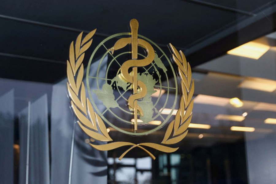 The World Health Organization logo is pictured at the entrance of the WHO building, in Geneva, Switzerland on December 20, 2021 — Reuters/Files