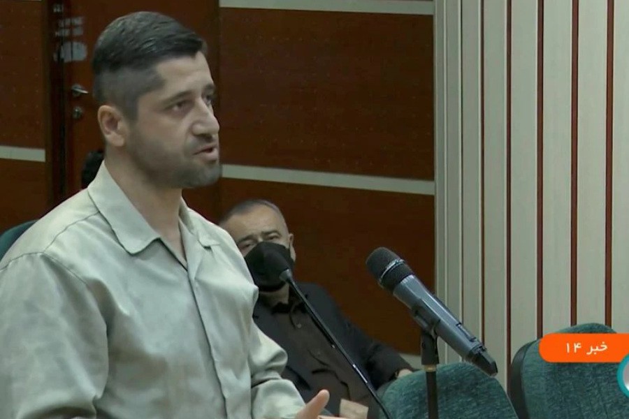 Seyyed Mohammad Hosseini speaks in a courtroom before being executed by hanging, along with Mohammad-Mehdi Karami, for allegedly killing a member of the security forces during nationwide protests that followed the death of 22-year-old Kurdish Iranian woman Mahsa Amini, in Tehran, Iran December, 2022. West Asia News Agency/Handout via REUTERS