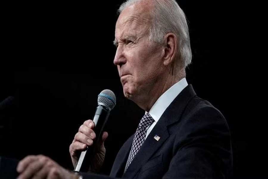 File photo: US President Joe Biden delivers remarks following a tour of IBM in Poughkeepsie, New York, US, Oct 6, 2022. REUTERS