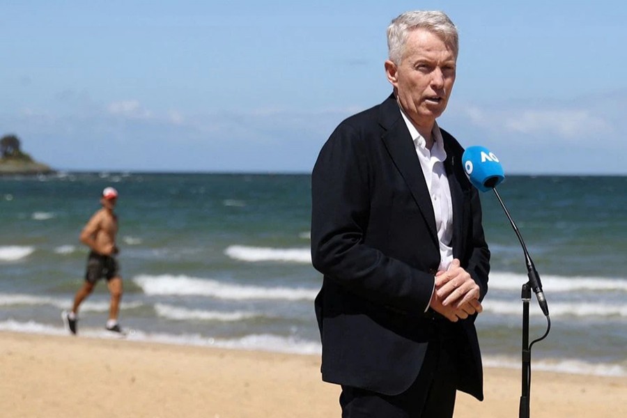 Craig Tiley, CEO of Tennis Australia talks to the media during a photo shoot at Brighton Beach in Melbourne, Australia on February 22, 2021 — Reuters/Files