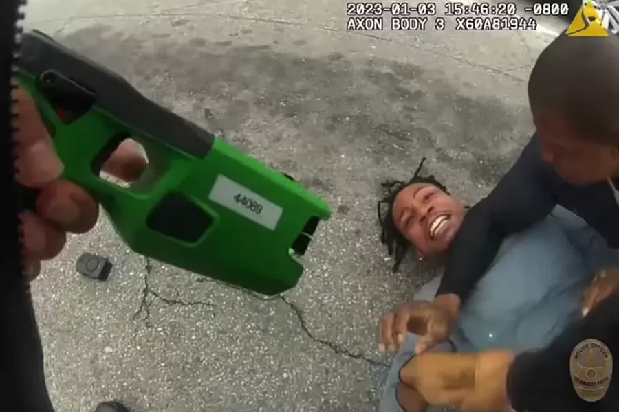 The arrest of Keenan Anderson was captured on bodycam footage — Police handout via BBC