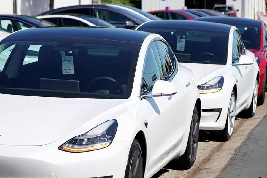 A new Tesla Model 3 is shown at a delivery centre in California in 2019 -Reuters file photo